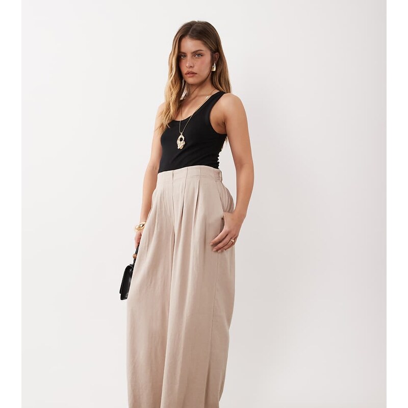 Nobodys Child Petite silsoe linen blend elasticated waist wide