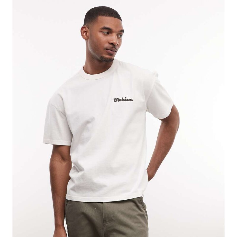 Dickies Slayden backprint t-shirt in off white - exclusive to ASOS