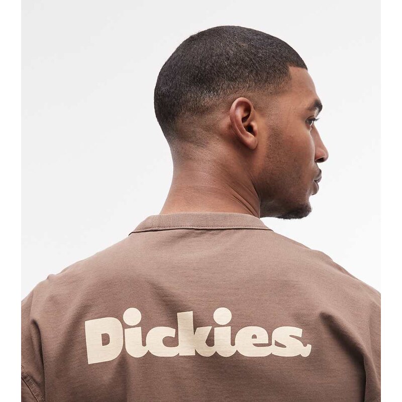 Dickies Slayden backprint t-shirt in brown - exclusive to ASOS