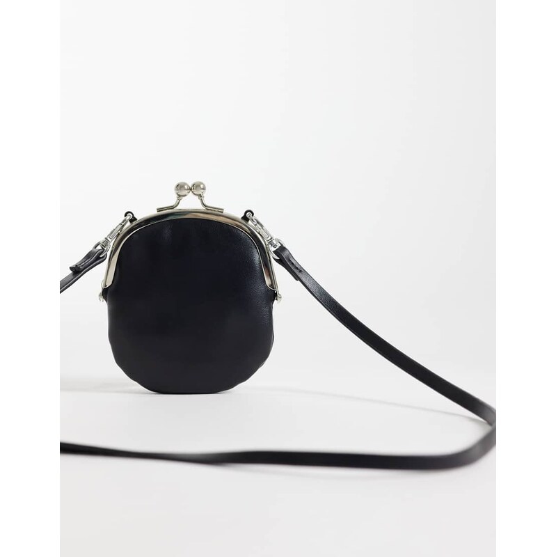 ASOS DESIGN mini frame charm pouch in black