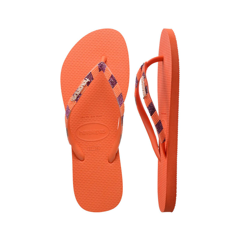 Havaianas slim embellished flip flops in orange 115535822