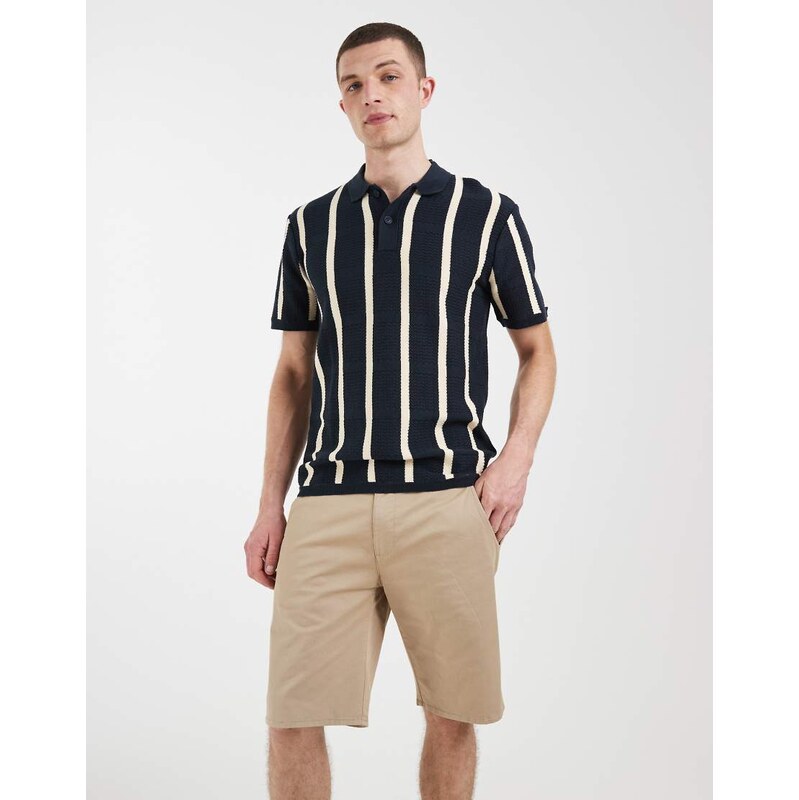 BLEND cotton-rich slim fit chino shorts in dusty beige-Neutral
