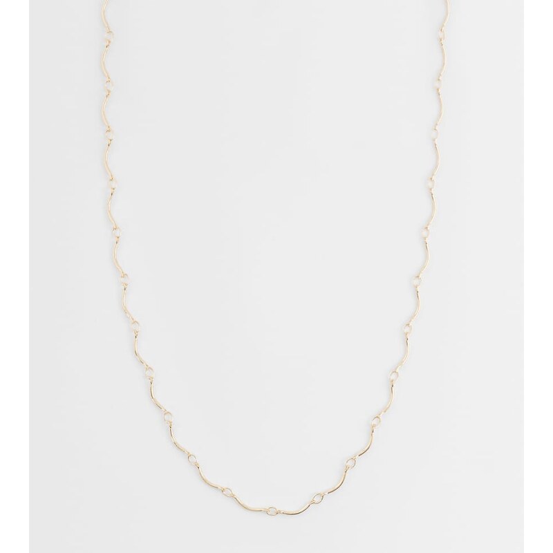 ASOS Curve ASOS DESIGN curve dainty necklace with wavy chain in gold 115535901