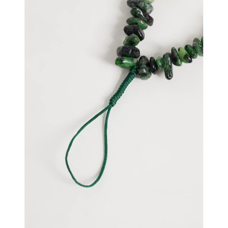ASOS DESIGN phone charm with semi-precious chippings-Multi