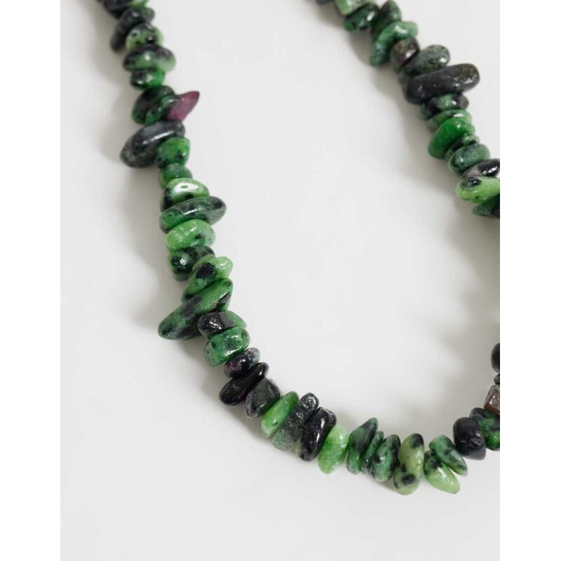 ASOS DESIGN phone charm with semi-precious chippings-Multi