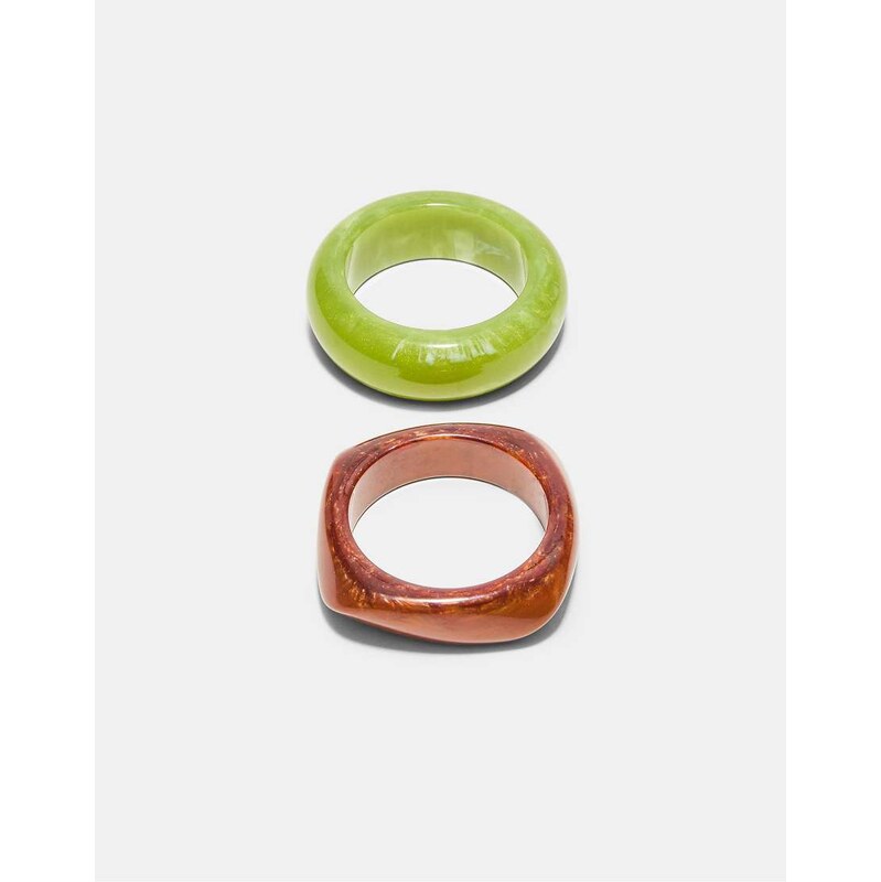 Stradivarius Set of 2 matching bracelets in green 115536012