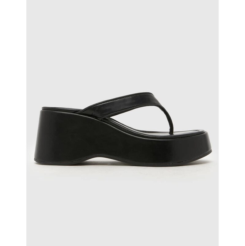 Schuh Tonio flatform toe thong sandal in black 115681859