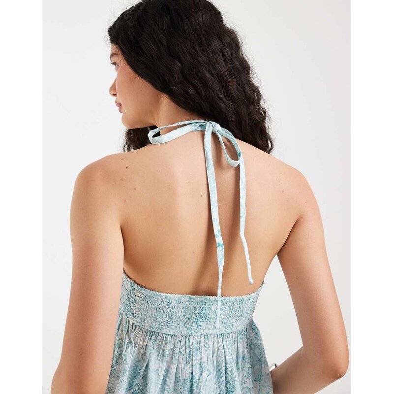 Hollister halterneck babydoll cami in light blue 115591757
