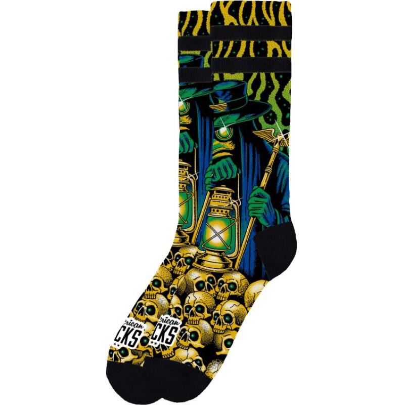 PONOŽKY AMERICAN SOCKS Black Plague - zelená -