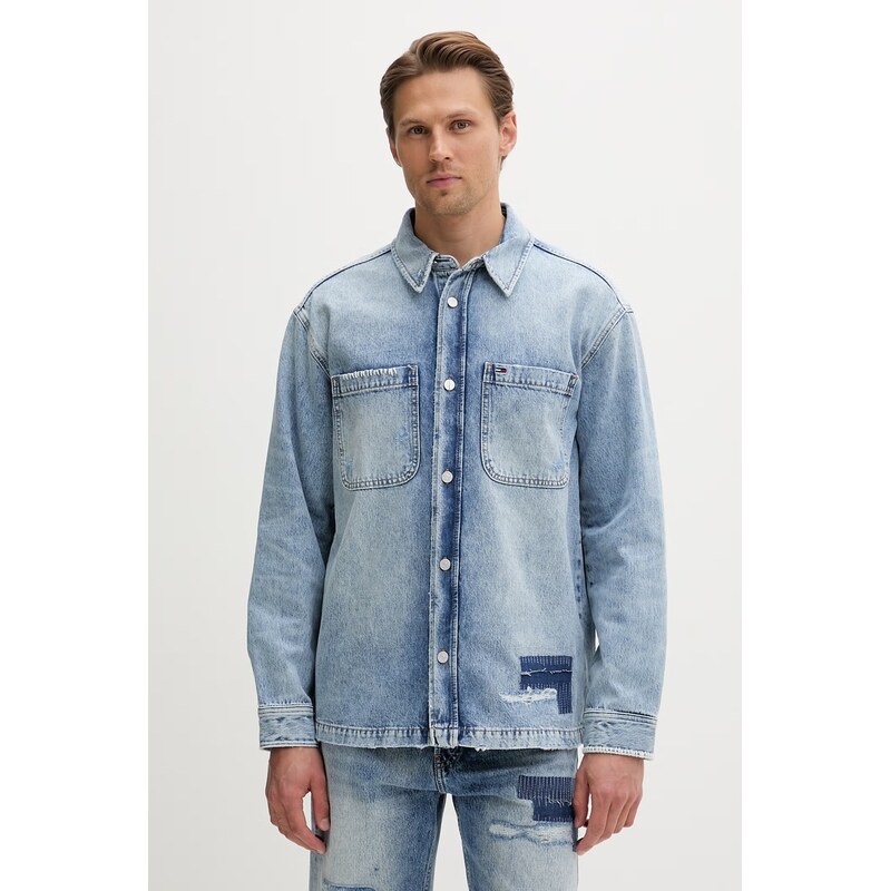 Tommy Jeans košile pánská džínová