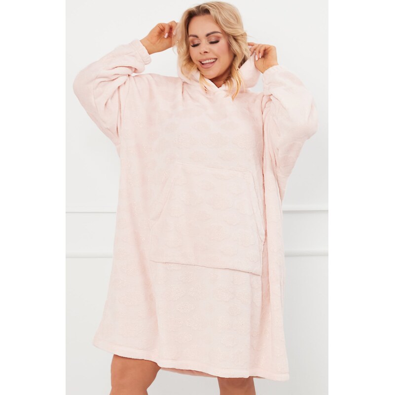 Italian Fashion huňatá oversize mikina Runa - s kapucí