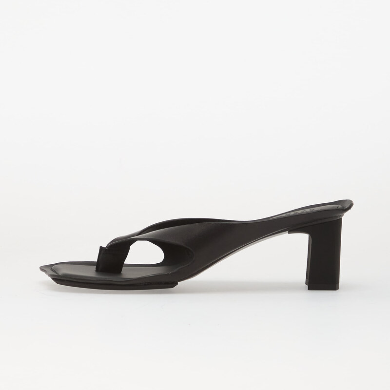 MM6 Anatomic Leather Flip Flop Mules Black 115540050