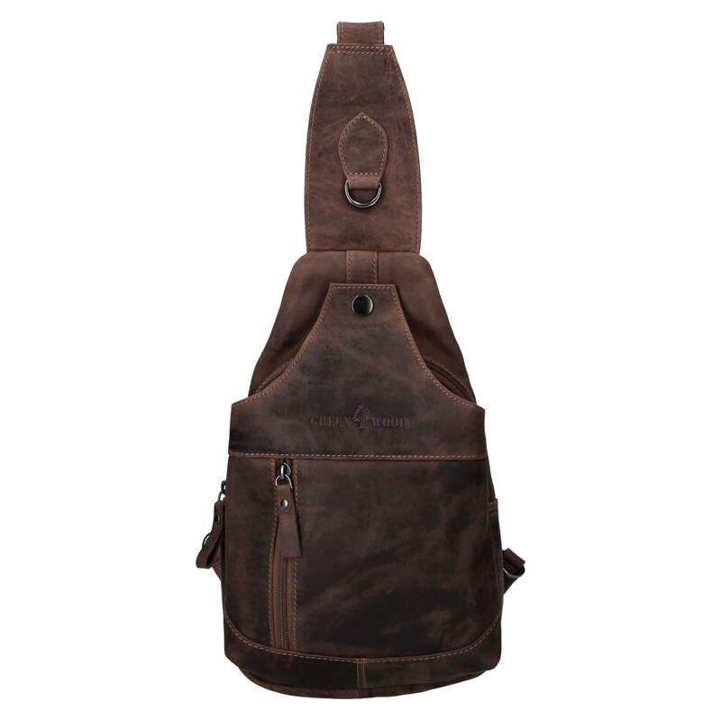 Green Wood Trendy kožený batůžek Cory, khaki 115540556