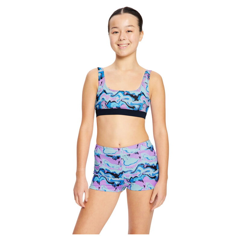 Dívčí plavky Modibodi Performance Reversible Crop Top Marble