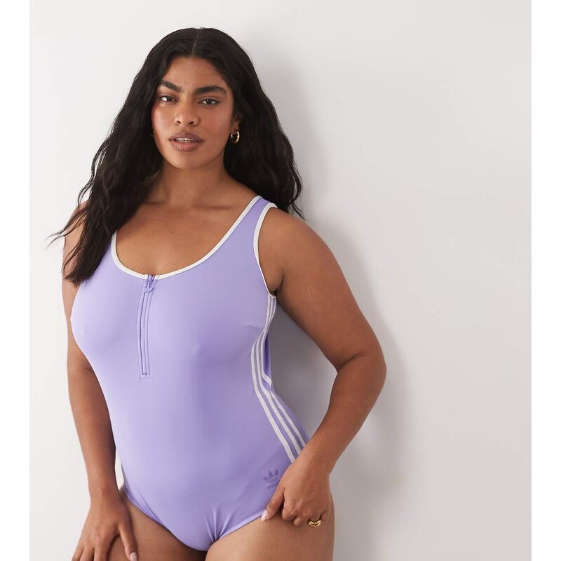 adidas Originals adidas Plus Adicolor classics swimsuit in purple - 115541431