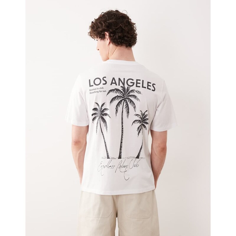 Jack & Jones oversized t-shirt with los angeles back print in