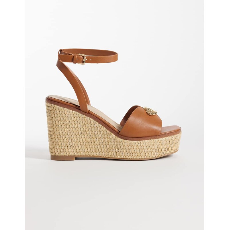 Aldo Carrabririel wedge heeled sandals with ankle strap in tan-Brown 115541635