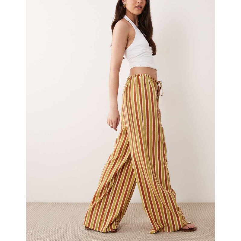 Wednesdays Girl Wednessays Girl tie detail wide leg trouser in