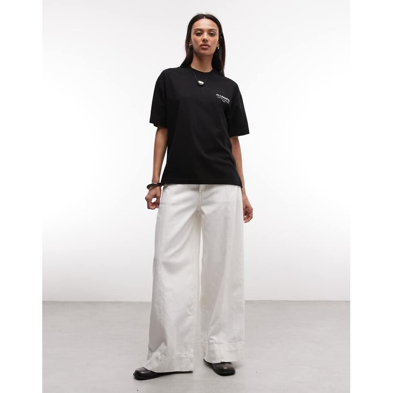 AllSaints Dreamer Etta short skeeve logo t-shirt in black