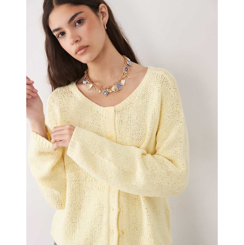 Abercrombie & Fitch button up lightweight knit micro cardigan in 115541838