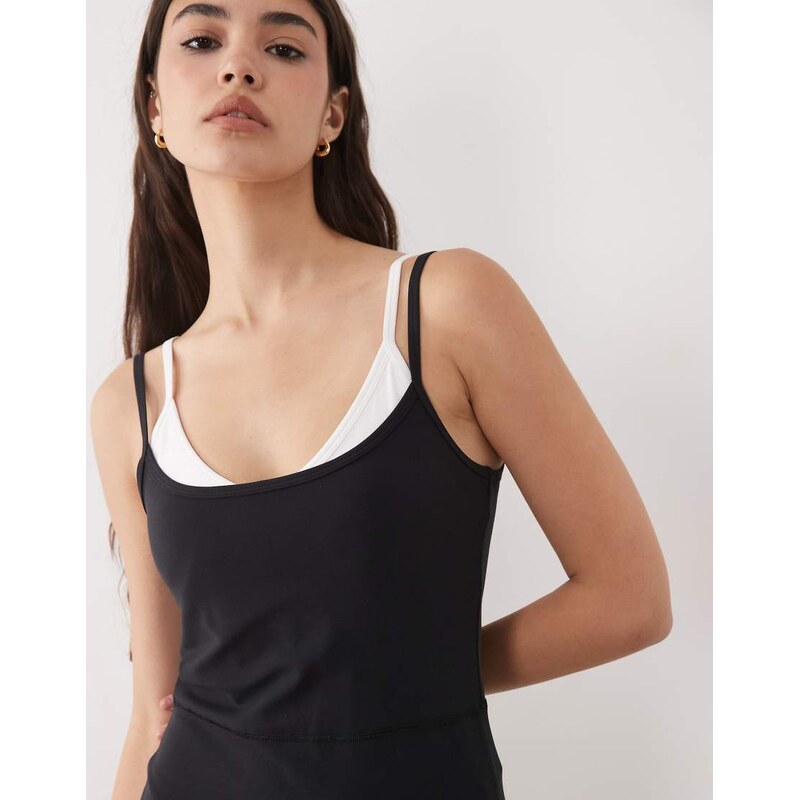 Abercrombie & Fitch YPB sculpting workout playsuit in black