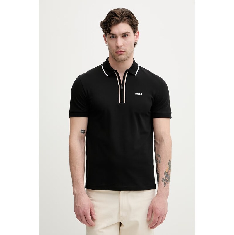 BOSS Green polo pánské bavlněné s elastanem