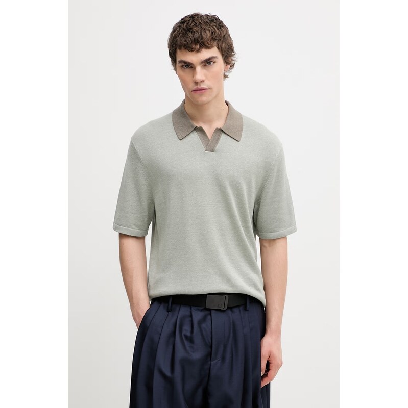 Calvin Klein svetrové polo pánské s příměsí lnu