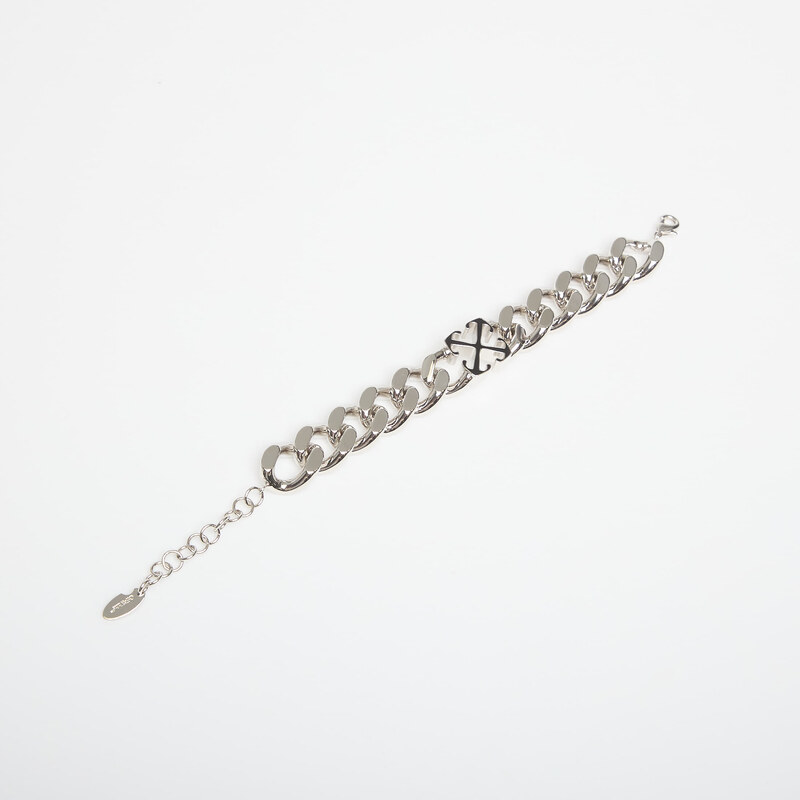 Náramek Off-White Bangle Bracelet Silver/ Black Universal