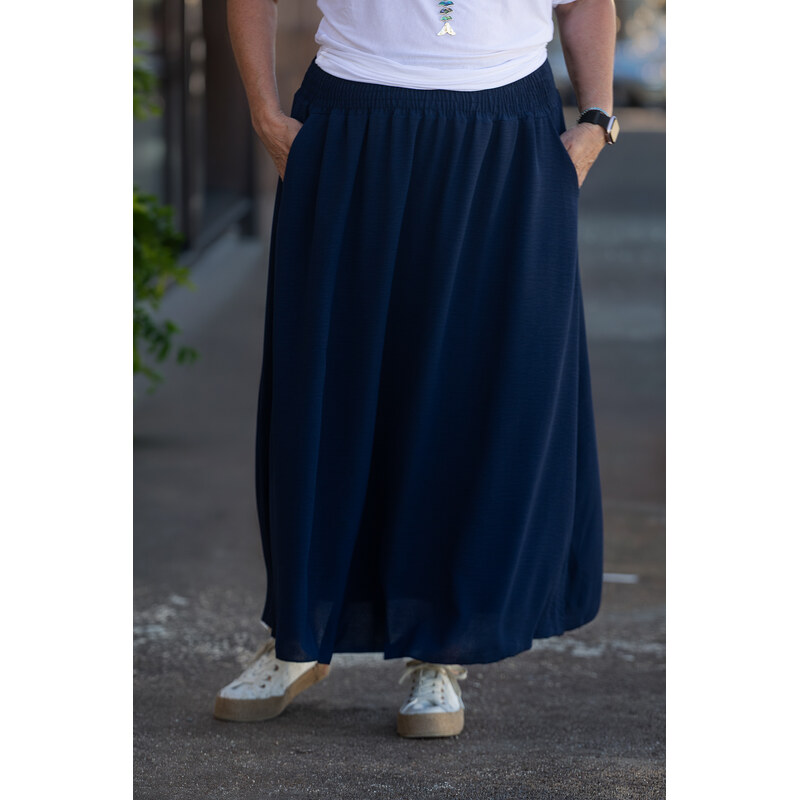 Italy fashion Vzdušná sukně DROP Barva: Tmavě modrá, Velikost: UNI: L 115543303
