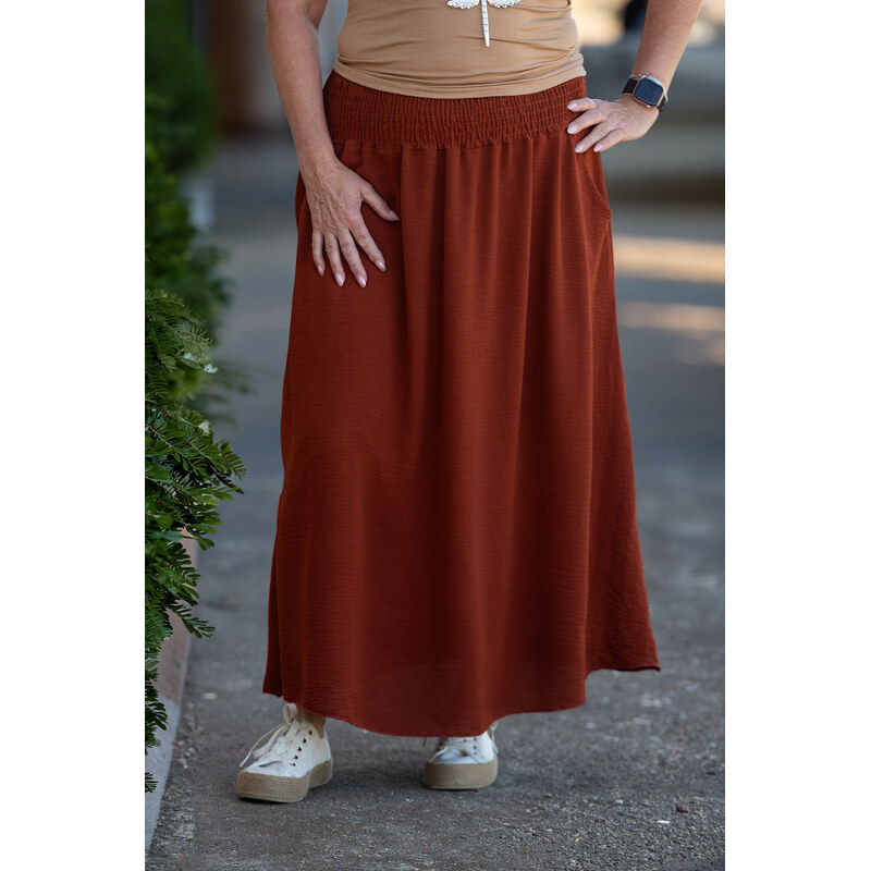 Italy fashion Vzdušná sukně DROP Barva: Skořicová, Velikost: UNI: L 115543312