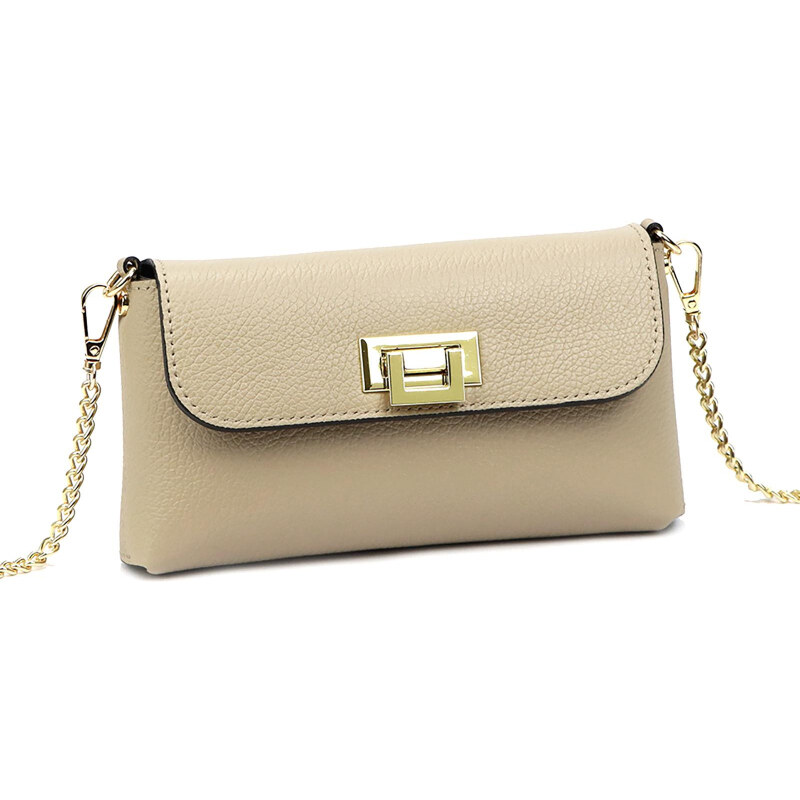 Luka Kožená kabelka psaníčko béžová KZ2262127