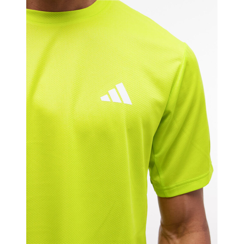 adidas performance adidas Training Essentials 3 stripe t-shirt in green