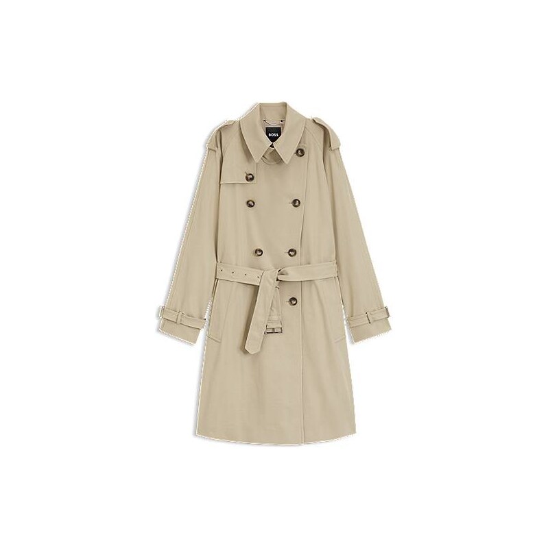 BOSS Water-repellent trench coat with buckled belt 115548152