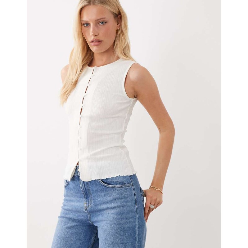 JDY structured vest in white 115546945