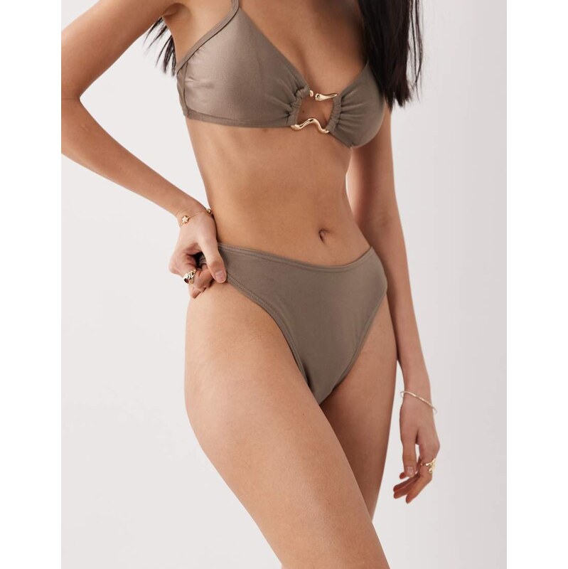 New Look tanga bikini bottoms in light brown 115546995
