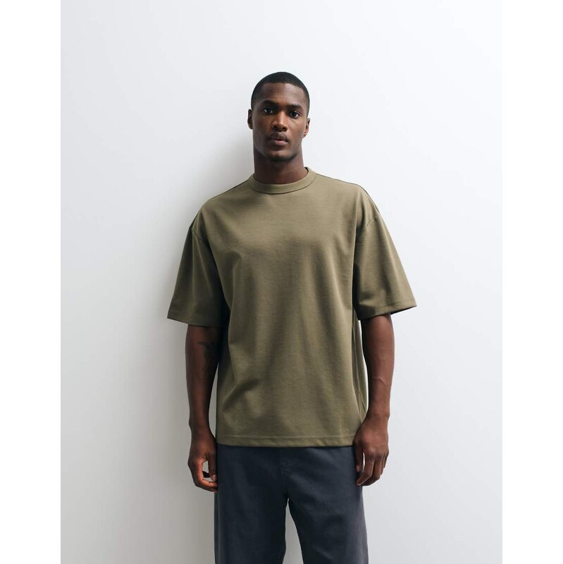 ASOS DESIGN breatheMAX heavyweight oversized t-shirt in khaki