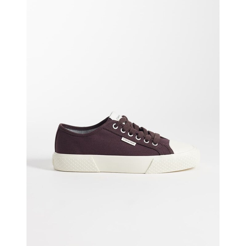 Calvin Klein chunky canvas trainers in chocolate brown