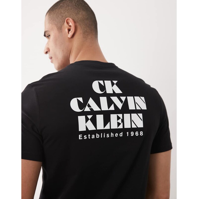 Calvin Klein Jeans resort graphic t-shirt in black