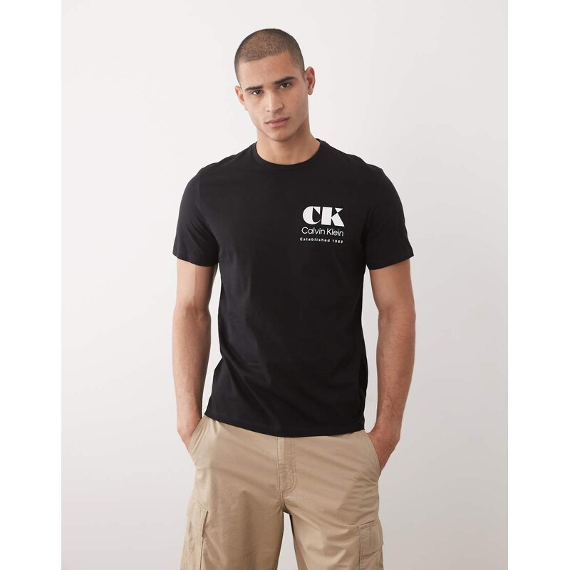 Calvin Klein Jeans resort graphic t-shirt in black