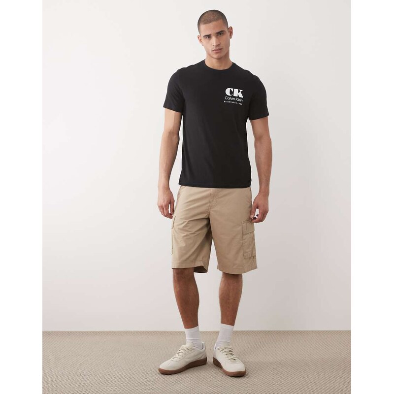 Calvin Klein Jeans resort graphic t-shirt in black