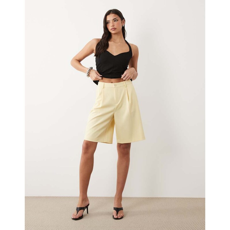 Gina Tricot tailored bermuda shorts in yellow