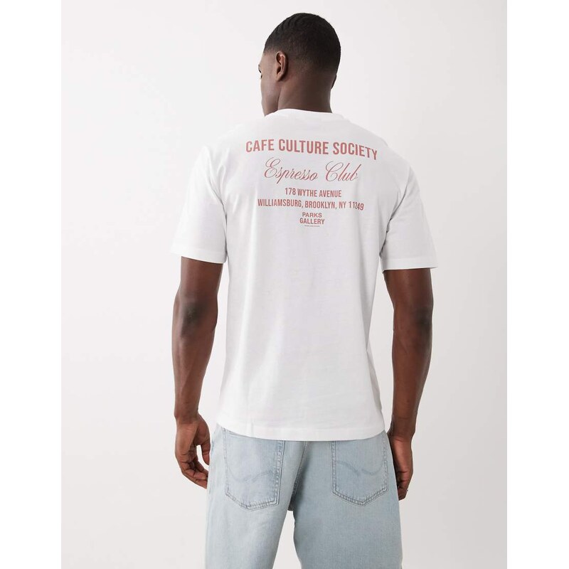 ONLY & SONS relaxed fit t-shirt with Espresso Club back print in
