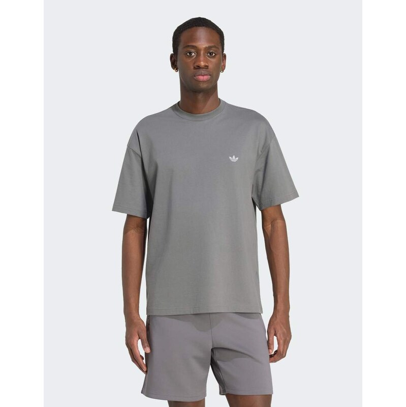 adidas Originals Trefoil essentials spacer loose tee in grey