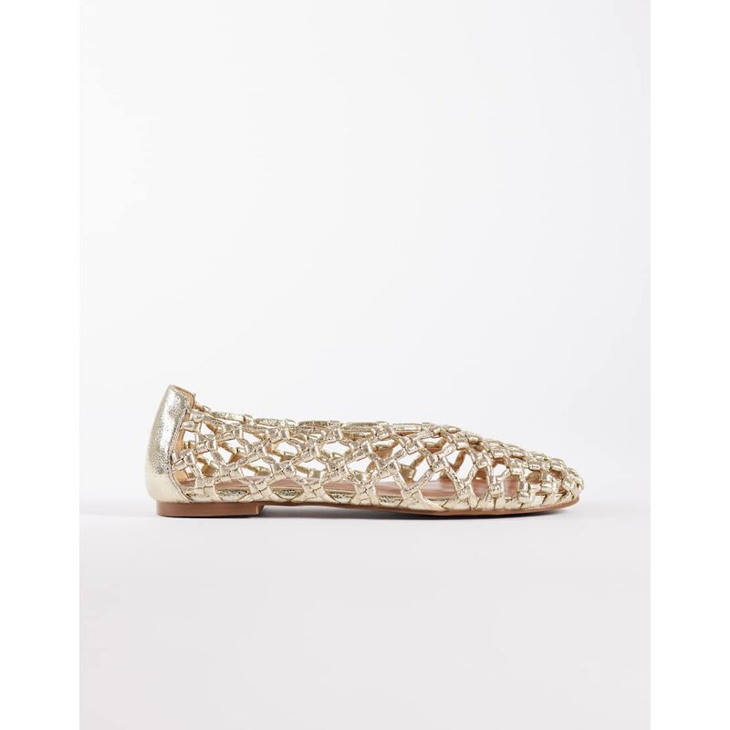Schuh Lotte woven ballet flat in gold 115723454