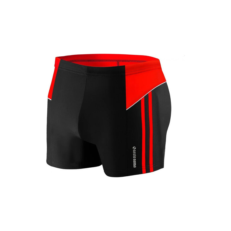 Plavecké boxerky 384 černo-červené - Sesto Senso