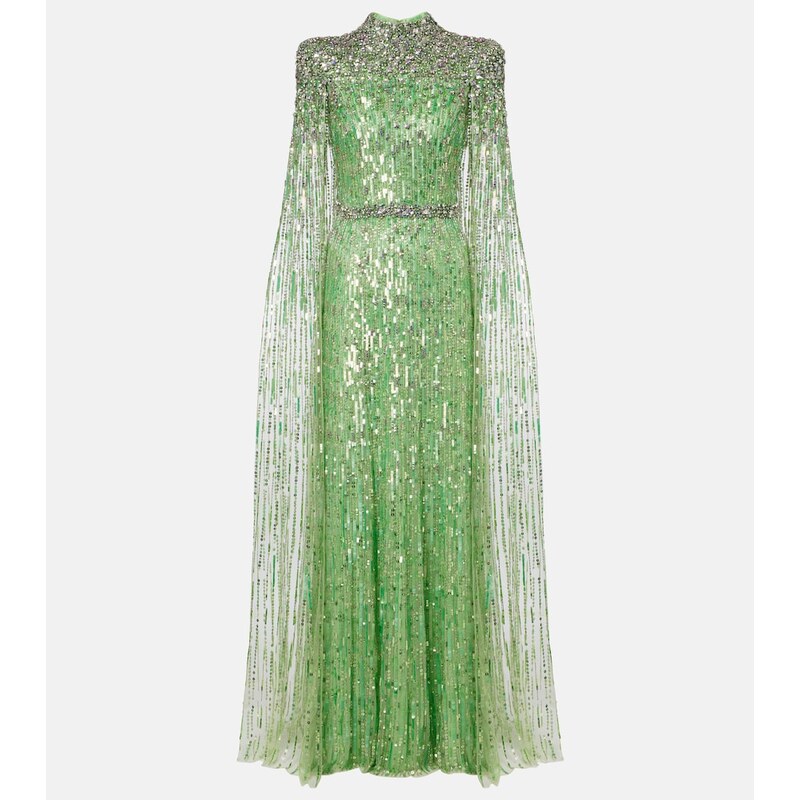 Jenny Packham Opera embellished caped gown
