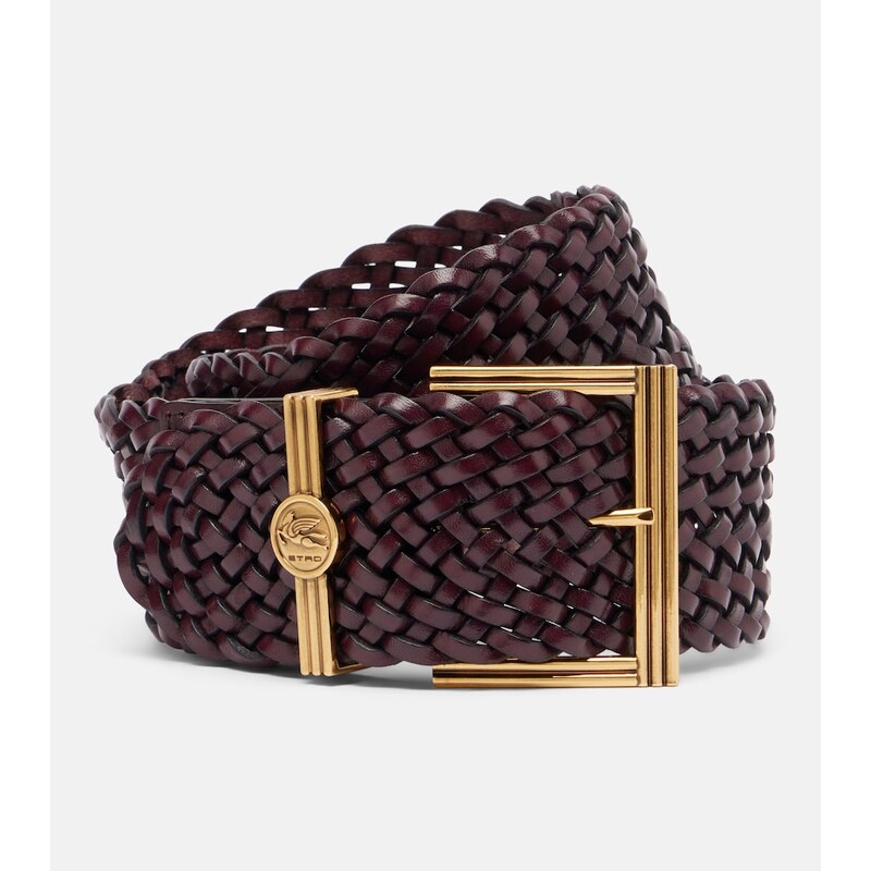 Etro Pegaso woven leather belt