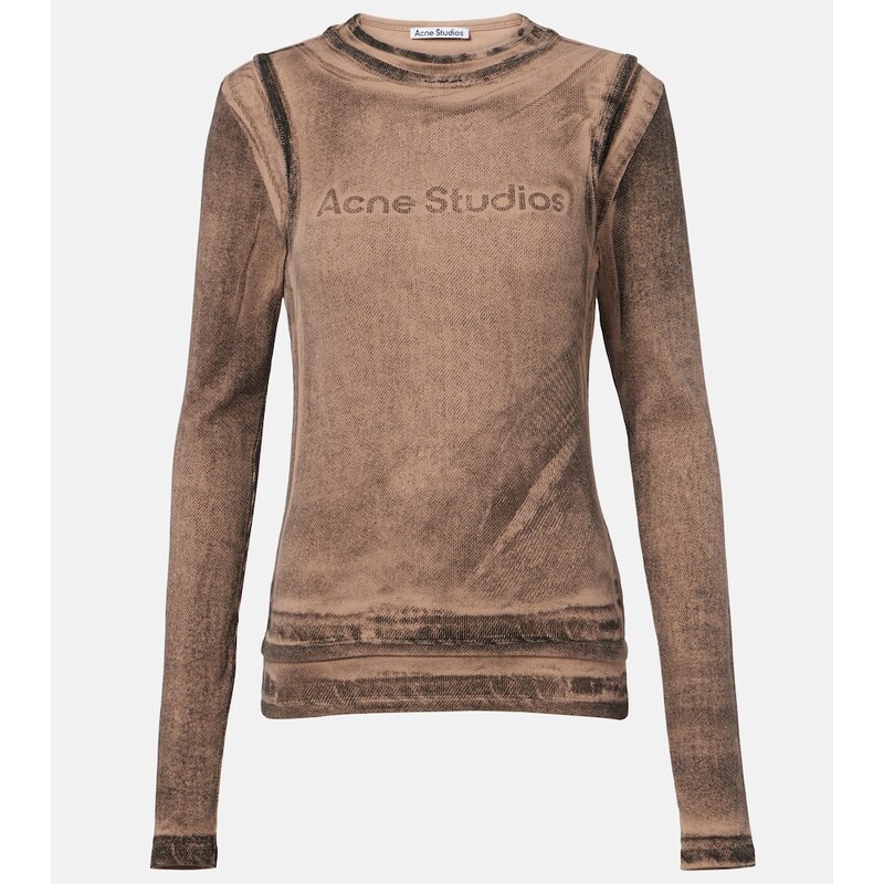 Acne Studios Printed cotton-blend T-shirt
