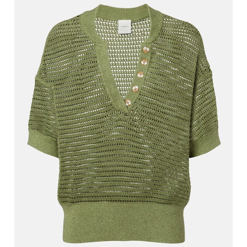 Varley Callie open-knit cotton top