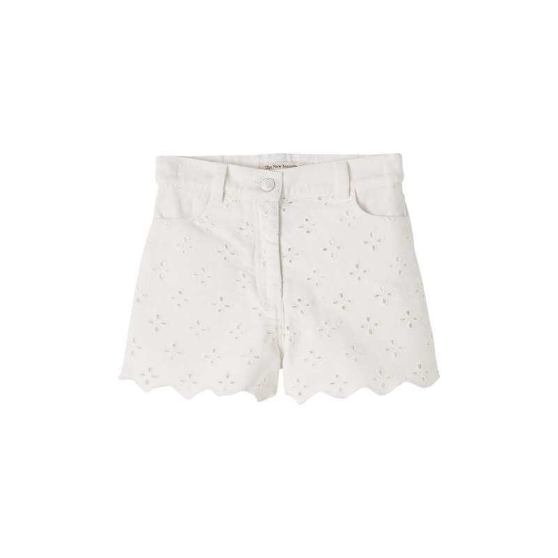 The New Society Camelia broderie anglaise denim shorts